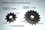 Ritzel für Dirt Bike Getriebe Kettentype T8F  // 2 Typen